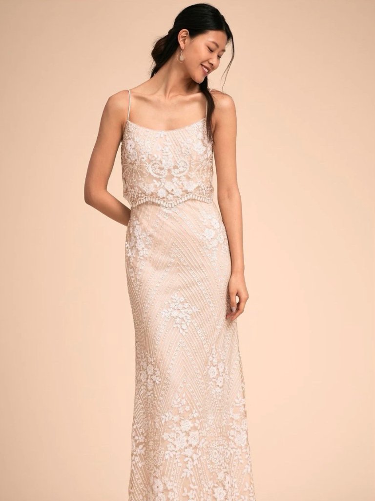 Bhldn “Adrianna Papell” Blush Arden Gown Nwot